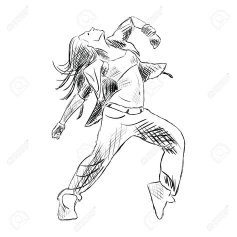 Dance Sketches Easy Hip Hop, Dance Sketches Easy, Danse Hip Hop, Sports Design Layout, Hip Hop Women, Sport Illustration, Layout Design Inspiration, Vector Sketch, Discreet Tattoos