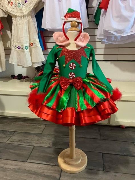 Womens Elf Costume, Santa Claus Dress, Origin Of Christmas, Christmas Elf Outfit, Christmas Elf Costume, Pageant Outfits, Elf Dress, Pageant Wear, Christmas Elf Doll