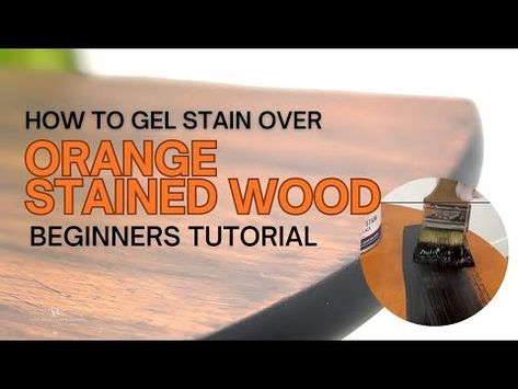 How To Gel Stain Over Orange Stained Wood - Beginner’s Tutorial - YouTube Orange Stained Wood, Minwax Gel Stain, Salvaged Inspirations, Stain On Pine, Orange Wood, Wood Stars, Gel Stain, Stained Wood, Not Happy