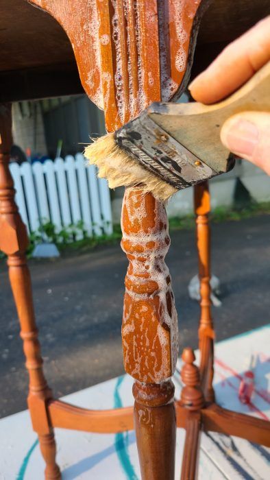 Redo Side Table, Marble Top Side Table Makeover, Two Tone Side Table, Painted Wood Side Table, Painted Antique Side Table, Refinished Side Tables Ideas, Old End Table Makeover, Vintage Side Table Makeover, Painted Round Side Table