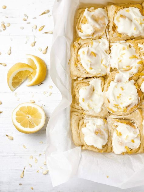 Sourdough Sticky Buns, Lemon Sticky Buns, Lemon Sourdough, Sourdough Lemon, Lemon Rolls, Lemon Breakfast, Sticky Bun, Sourdough Rolls, Sourdough Bread Starter