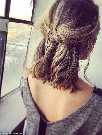 Hairstyle Idea, Prom Hairstyles For Short Hair, Easy Hairstyle, Long Bob Hairstyles, Braids For Long Hair, Braids For Short Hair, Medium Hair Cuts, Long Bob, Shoulder Length Hair