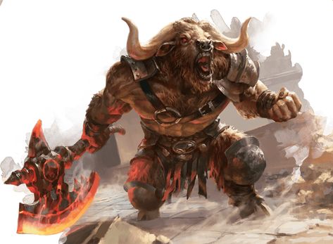 Minotaur Male Art, Minotaur Barbarian, Minotaur Dnd, Magic Battle, Mtg Art, The Minotaur, Fantasy Beasts, 다크 판타지, Fantasy Races