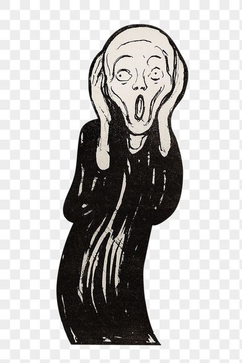 The Scream Painting Tattoo, Screaming Man Tattoo, The Scream Tattoo, Screaming Tattoo, Scream Illustration, Tattoo Transformation, Scream Munch, Scream Png, Scream Edvard Munch