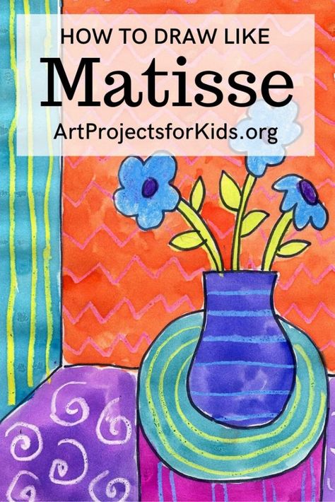 Matisse Art Project, Direct Drawing, Lds Lessons, Art Project For Kids, Frida Art, Art Projects For Kids, Matisse Inspired, Photo Boxes, Project For Kids