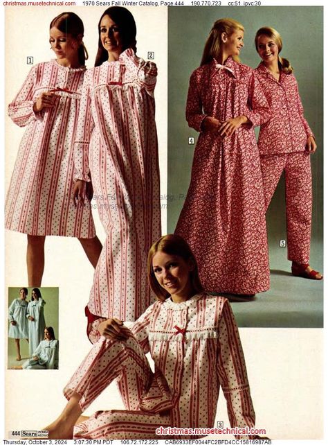 1970 Sears Fall Winter Catalog, Page 444 - Catalogs & Wishbooks Superstar Barbie, Pijamas Women, Sears Catalog, 60s 70s Fashion, Seventies Fashion, Retro Stuff, 1970s Fashion, Nightgowns, 70s Fashion