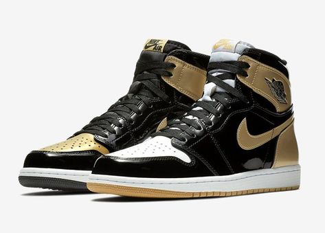 Nike Air Jordan 1 High OG Sneakers Review Jordan 1 Gold, Pink Jordans, Jordan 4s, Famous Black, Nike Air Jordan Retro, Air Jordan 1 Retro High Og, Shoes Running, Gold Top, Air Jordans Retro