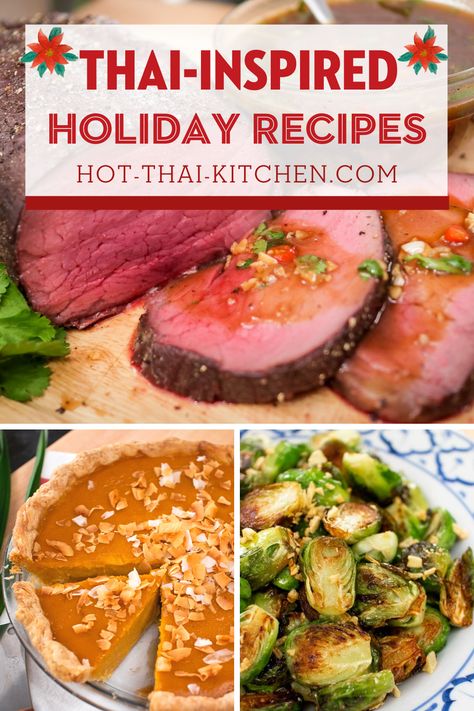 Thai Christmas Food, Asian Fusion Thanksgiving, Asian Christmas Dinner, Asian Christmas Food, Thanksgiving Meal Recipes, Non Traditional Christmas Dinner, Chinese Thanksgiving, Recipes Christmas Dinner, Christmas Lunch Recipes