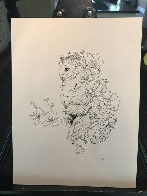 Owl Drawing, Magic Runes, Tattoos With Kids Names, Snow Owl, Drawing Flowers, Owls Drawing, White Tattoo, Elegant Tattoos, Forearm Tattoo Men