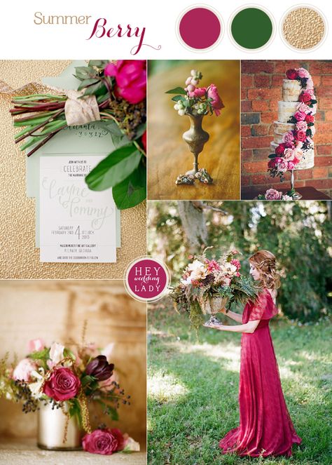 Rich and Wild Summer Berry Wedding Inspiration in Luxurious Hues | See More! http://heyweddinglady.com/rich-wild-summer-berry-wedding-inspiration/ Berry Wedding, Wedding Themes Summer, Spring Wedding Colors, Wedding Color Inspiration, Summer Wedding Colors, Wedding Palette, Summer Berries, Wedding Theme Colors, Theme Color