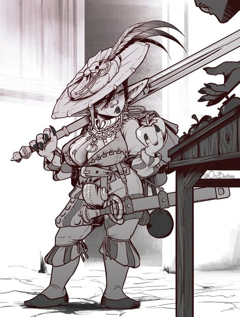 OrcBarbies on Twitter: "A Goblin Landsknecht mercenary (A Gobsknecht, if you will) on her day off :)  I might do a full group of them, really enjoyed this one!  #goblin… https://t.co/FzvJPtatg2" Cute Goblin Girl, Cute Goblin, Goblin Girl, Goblin Art, Monster Girl Encyclopedia, Dnd Stuff, Dungeons And Dragons Characters, D&d Dungeons And Dragons, Dungeons And Dragons Homebrew