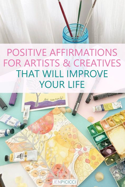 Are you an artist or creative? Have you struggled to stay positive and focused? Try this positive affirmations for artists. Daily Affirmations For Artists, Artist Affirmations, Creative Affirmations, Art Affirmations, Positive Energy Crystals, Positive Quotes For Women, Powerful Affirmations, I Am Affirmations, Gratitude Affirmations