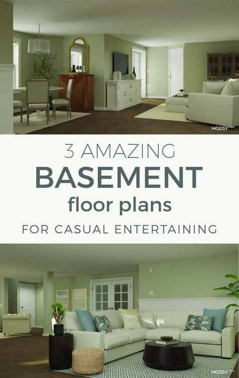 Finished Basement Ideas Layout Floor Plans, Basement Apartment Ideas Room Layouts, Basement Layout Ideas Floor Plans, Basement Design Layout, Best Flooring For Basement, Open Basement, Basement Flooring Options, Basement Furniture, Basement Layout