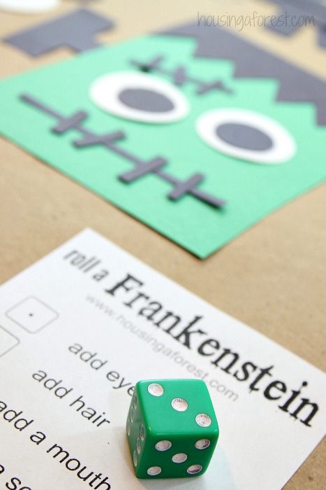 Halloween game for kids ~ Roll A Frankenstein Roll A Pumpkin Game, Roll A Monster Game, Roll A Frankenstein, Roll A Frankenstein Dice Game, Roll A Pumpkin Dice Game, Roll A Monster Dice Game, Roll A Monster, Kindergarten Halloween Party, Frankenstein Craft