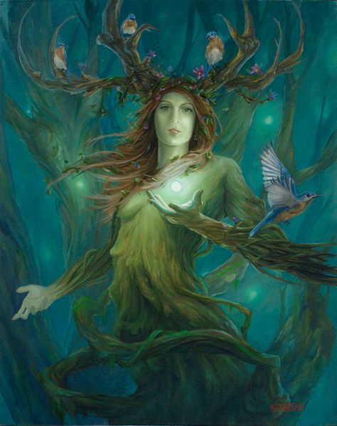 . Forest Goddess, Elven Queen, Celtic Druids, Pagan Spirituality, Nature Background Images, Beltane, Nature Collection, Mystical Creatures, Gods And Goddesses