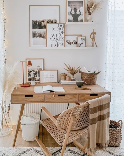 Work Office Decor, Cozy Home Office, Office Room Decor, Study Room Decor, Office Inspo, Home Office Setup, Room Makeover Bedroom, Home Office Space, Room Inspiration Bedroom