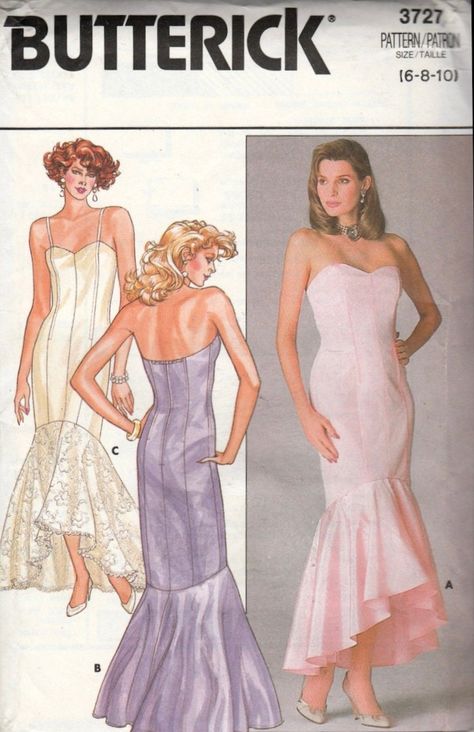 ---WORLDWIDE SHIPPING--- Butterick 3727 Sewing Pattern Copyright - 1986 MEASUREMENTS & DETAILS: See photos below. CONDITION: Pattern - Uncut, factory folded with all pieces Instructions - Included Envelope - N/A ✂ ✂ ✂ THIS IS A SEWING PATTERN, not a completed garment. ORIGINAL sewing pattern - not a copy✂ ✂ ✂ Enjoy my other shops: Plush and stuffed animals at https://www.etsy.com/shop/ANAPATOYS Decor and re-upholstery at https://www.etsy.com/shop/ANAPAHOMEDECOR Handmade beaded jewelry at https:/ Mermaid Dress Pattern, Evening Gown Pattern, Evening Dress Sewing Patterns, Butterick Dress Patterns, Gown Sewing Pattern, Strapless Evening Dress, Wedding Dress Patterns, Gown Pattern, Butterick Sewing Pattern