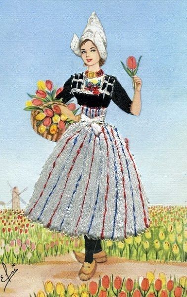 Netherlands Clothes, Dutch Clothing, Holland Windmills, Fabric Paint Designs, Dutch Girl, Class Decoration, Vintage Farm, Disney Dresses, Magic Art