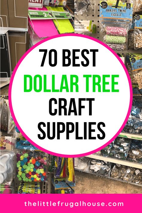 The 70 best Dollar Tree craft supplies to help you save money on your DIY projects and organizing ideas. Dollar Tree crafts are so fun!! Things To Make From The Dollar Store, Dollar Tree Craft Gift Ideas, Dollar Tree Art Supplies, Dollar Tree Crafts Diy Projects Simple, Dollar Tree Craft Supplies, Diy Craft Supplies, Dollar Tree Arts And Crafts, Dollar Tree Boho Diy, Dollarama Crafts