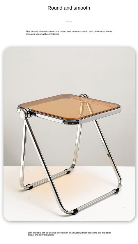 Transparent Folding Coffee Table Living Room Home Designer Metal Corner Table Square Side Table Small Table Dropshipping| | - AliExpress Hallway Accessories, Side Tables Living Room, Foldable Coffee Table, Tattoo House, Small Side Tables, Folding Coffee Table, Room Side Table, Tables Living Room, Coffee Table Living Room