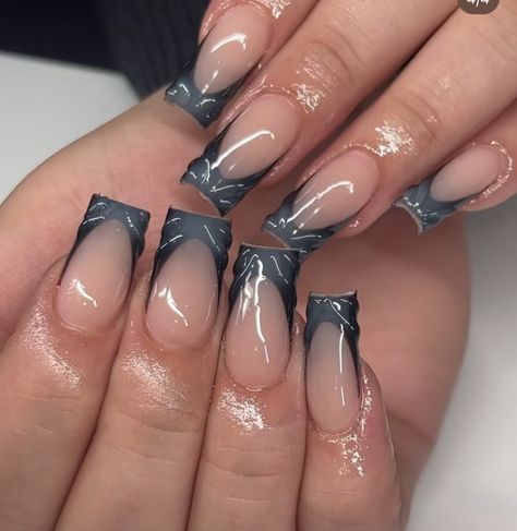 Mail Inspo, Nail Board, Medium Nails, Indigo Nails, Aesthetic Nails, Soft Nails, Bling Acrylic Nails, Nails Fall, Pretty Hands