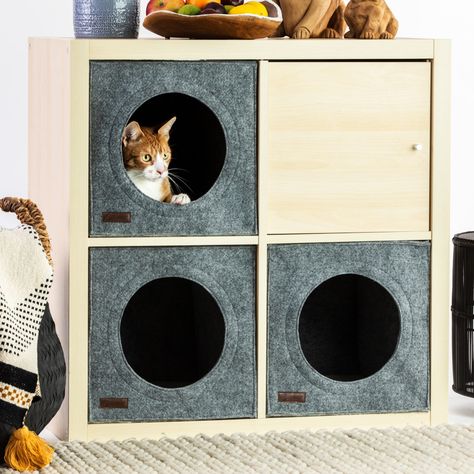 KALLAX Decor Furniture Applique Hack Furniture Overlay - Etsy Kallax Cat, Ikea Cat, Kallax Insert, Bed Ikea, Cat Furniture Design, Cat Cube, Wool Cat, Ikea Kallax, Ikea Billy