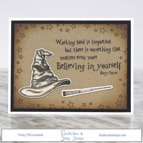 Crackerbox & Suzy Stamps Card, Cardmaking, Harry Potter Harry Potter Lessons, Hogwarts Graduation, Card For Graduation, Harry Potter Graduation, Harry Potter Birthday Cards, Harry Potter Cards, Harry Potter Theme Birthday, Harry Potter Printables, Believing In Yourself