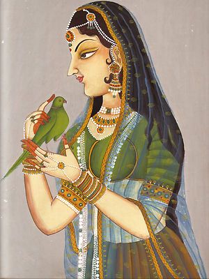 Ragini-Indian-Miniature-Painting-Rajasthan-Rajput Rajasthani Miniature Paintings, Princess Painting, Rajasthani Painting, Mughal Art Paintings, Rajasthani Art, Mughal Paintings, Persian Miniature, Indian Painting, Indian Folk Art