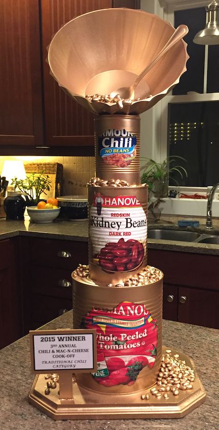 My mind explosion...Golden Chili Cook-Off Trophy 2015!                                                                                                                                                     More Bbq Cook Off Contest Ideas, Ahg Fundraising, Chili Trophy, Chilli Cookoff, Chili Contest, Diy Trophy, Pie Contest, Chili Party, Trophy Ideas