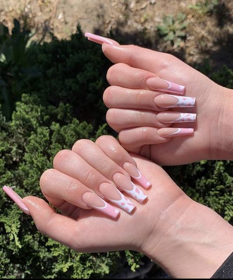 Cow Nails, Gel Nails Diy, Classy Acrylic Nails, Acrylic Nails Coffin Pink, Dream Nails, Fire Nails, Pretty Acrylic Nails, Dope Nails, Best Acrylic Nails