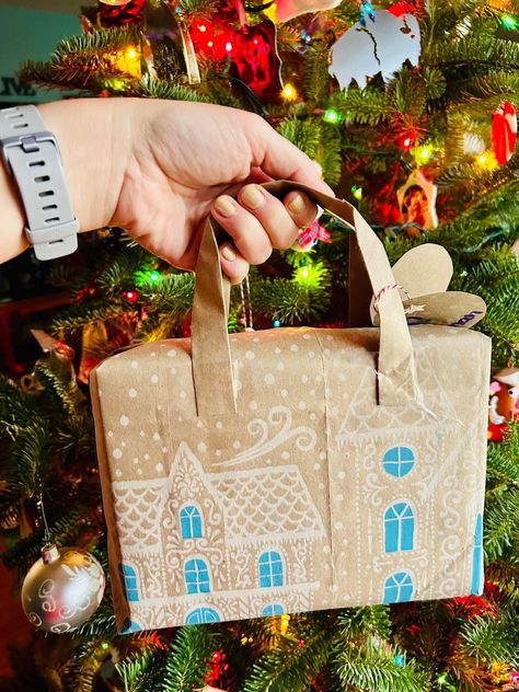 Paper Bag Crafts, Trader Joe’s, Trader Joe, Brown Paper, Christmas Paper, Christmas Bags, Paper Bags, Trader Joes, Christmas Wrapping