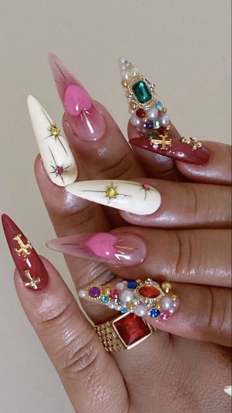 Latina Nails Acrylic, Aesthetic Nail Ideas, Mexican Aesthetic, Mexican Nails, Latina Nails, Nails Acrylic Short, Latina Aesthetic, Nails Collection, Weak Nails