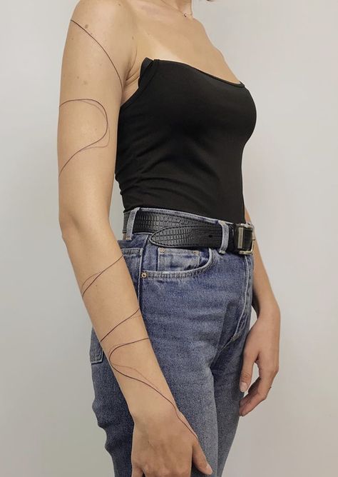 Line Arm Tattoo For Women, Line Tattoos Arm, Lines Tattoo Arm, Line Tattoo Women, Abstract Tattoo Lines, Body Line Tattoo, Arm Line Tattoo, Line Arm Tattoo, Abstract Line Tattoo