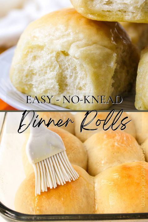 Einkorn Flour Dinner Rolls, No Knead Rolls Easy, Dinner Rolls No Milk, Rolls No Milk, No Knead Buns, Homemade Rolls Easy, Rolls Recipe No Yeast, No Knead Rolls, Buns Hamburger