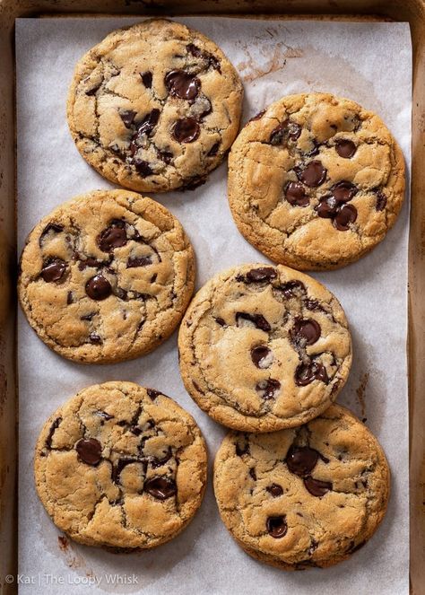 Brown Butter Chocolate Chip Cookies (Gluten & Egg Free) Gluten Free Eggless Desserts, Egg And Butter Free Cookies, Eggless Dessert Recipes, Cookie Recipe Gluten Free, Cookie Recipes Without Butter, Egg Free Chocolate Chip Cookies, Egg Free Cookies Recipes, Whole Wheat Cookies, Cookies Eggless