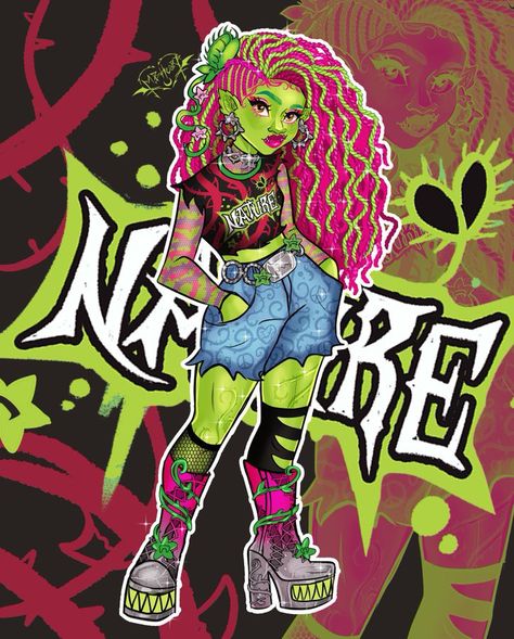 Venus Mcflytrap, Monster High Pictures, Monster High Art, Monster High Characters, High Art, Monster Girl, Cute Comics, Monster High, Pink And Green