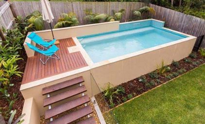 Pool With Deck, Oberirdischer Pool, Small Above Ground Pool, Ideas De Piscina, Piscina Rectangular, Pools For Small Yards, Deck Piscina, Oberirdische Pools, Pool Deck Plans