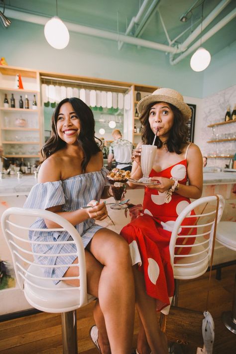 Ice Cream Parlor Photoshoot, Ice Cream Shop Photo Shoot, Ice Cream Shop Photoshoot, Friends Eating Ice Cream, Anita Gelato, Ice Cream Photoshoot, Rainy Day Photography, Seattle Photography, Dessert Places