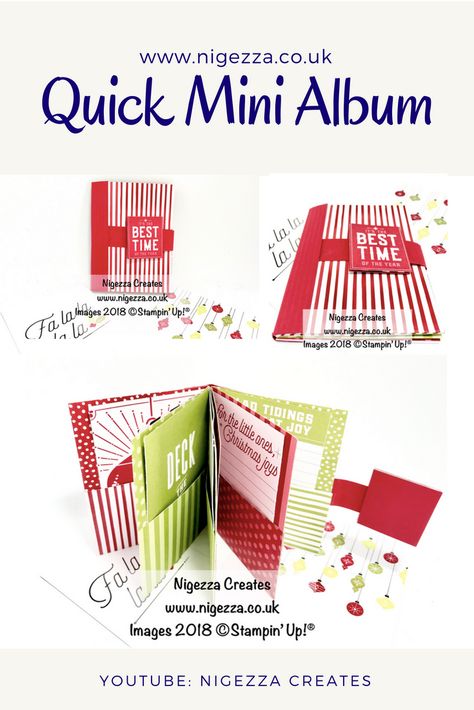 Mini Album using 4 sheets of 6"x6" paper #minialbum #papercraft #stampinforall #stampinup #memoriesandmore #nigezzacreates 6 X 6 Paper Projects, Diy Mini Album Tutorial, Envelope Scrapbook, Diy Mini Album, Christmas Mini Albums, Album Tutorial, Mini Photo Albums, Mini Album Tutorial, Bookmaking