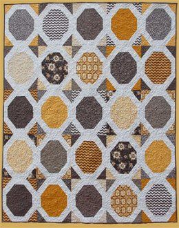 Mr Mustard Quilt Pattern by Abbey Lane Quilts Mustard Quilt, Quilts Patterns, Start Quilting, String Quilts, Contemporary Quilts, How To Purl Knit, Grey Pattern, Yarn Shop, Modern Retro