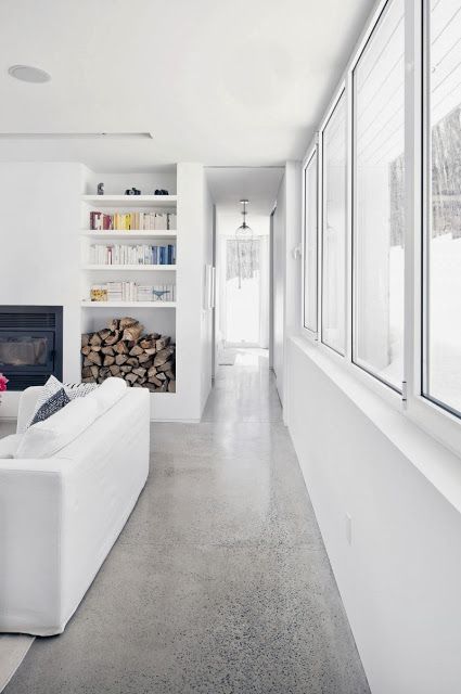 Flooring Matters: The Pros and Cons of Using Concrete for Flooring Concrete Floors In House, Shed Architecture, Decoration Beton, Blue Hill, Concrete Floor, Polished Concrete, House On A Hill, House Flooring, A Fire