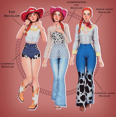 Sims4 Fall Clothes, Mlb Sims 4 Cc, Wanda Maximoff Sims 4 Cc, Sims 4 Western Cc Maxis Match, The Sims Characters, Sims 4 Country Cc Clothes, Sims 4 Cc Costumes, Sims 4 Cc Cowgirl, Sims 4 Cc Country Clothes