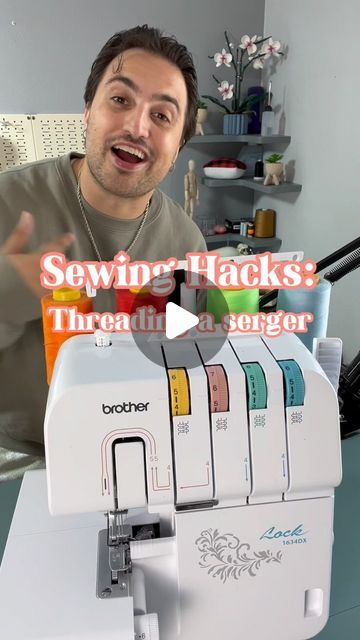 How To Thread A Serger, Overlocker Projects, Serger Tutorial, How To Thread, Serger Thread, Overlock Machine, Serger Sewing, Machine Video, Sewing Blogs