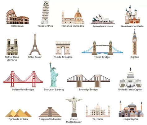 Famous World Landmarks, Famous Landmarks Around The World, Landmarks Of The World, Star Room, Famous Structures, World Landmarks, Room Activities, Gcse Art Sketchbook, Miniature Models