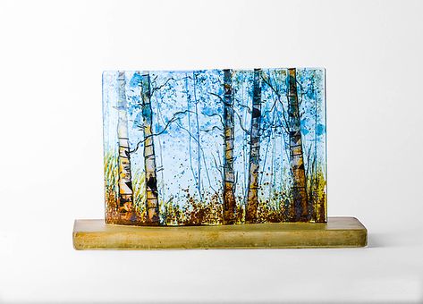 A Rush of Silence by Alice Benvie Gebhart (Art Glass Sculpture) Tabletop Sculpture, Glass Art Products, Fused Glass Panel, Slumped Glass, Fused Glass Wall Art, Glass Fusion Ideas, Fused Glass Artwork, Glass Fusion, Tv Decor