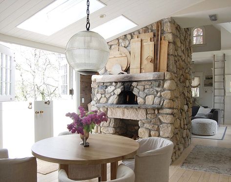 Old Silver Shed, Indoor Pizza Oven, Stone Pizza Oven, Countertop Options, Rock Fireplaces, Custom Fireplace, Kitchen Fireplace, New England Homes, Old Cottage