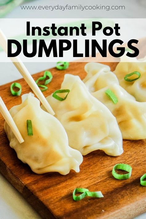 The Best Instant Pot Asian dumplings from frozen. These frozen dumplings are steamed inside a pressure cooker for soft and tender potstickers. It’s the perfect way to steam dumplings and super easy to make! #dinnerrecipes #pressurecookerideas Asian Dumpling Recipe, Steam Dumplings, Instant Pot Asian, Steamed Pork Dumplings, How To Cook Dumplings, Frozen Potstickers, Asian Dumplings, Instant Pot Steam, Dumpling Sauce