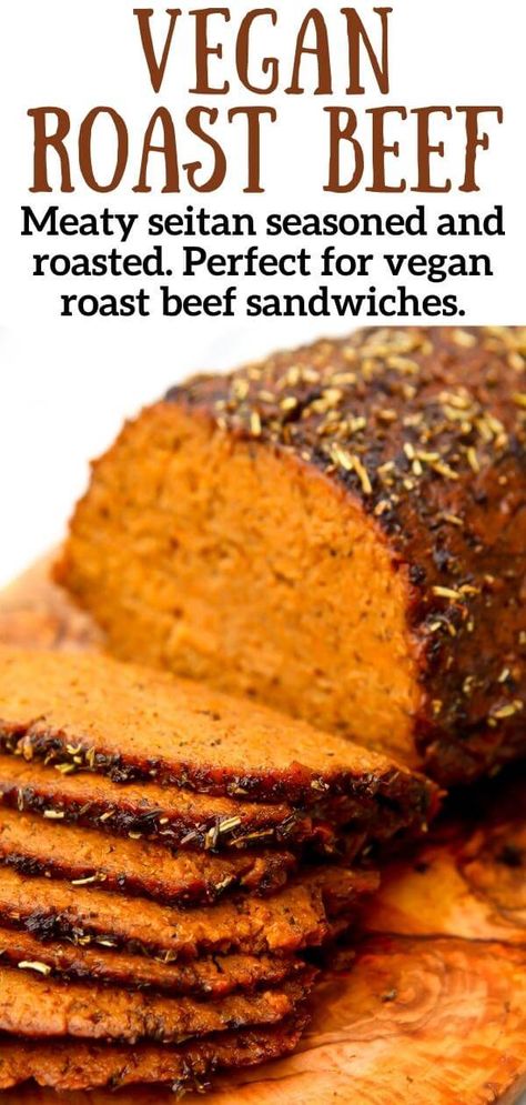 Vegan Roast Beef, Holiday Loaf, Vegan Meat Recipe, Vegetarian Roast, Seitan Recipes, Beef Sandwiches, Roast Beef Sandwiches, Vegan Fish, Vegan Roast