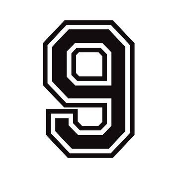 "Number 9 sticker - black and white, college sports font" Sticker for Sale by Mhea | Redbubble 9 Font Number, 9 Number Design Fonts, Number 9 Font, Number 9 Tattoo, Soccer Number, School Binder Covers, Font Sticker, Football Numbers, Volleyball Wallpaper