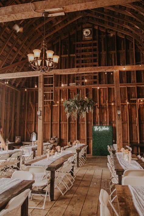 The Centennial Wedding Barn Barn Reception Decorations, Old Barn Wedding, Wedding Reception Setup, Farm Wedding Reception, Fall Barn Wedding, Barn Wedding Reception, Graduation Party Planning, Converted Barn, Barn Reception